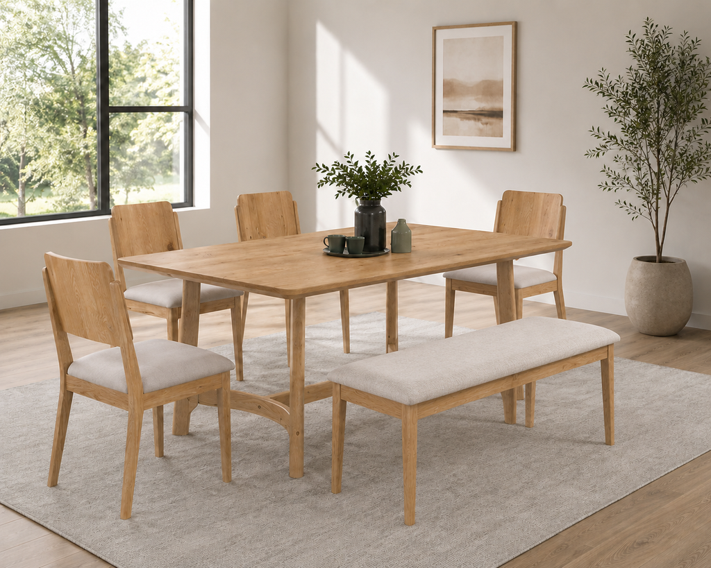 Modern Natural Wood Dining Set