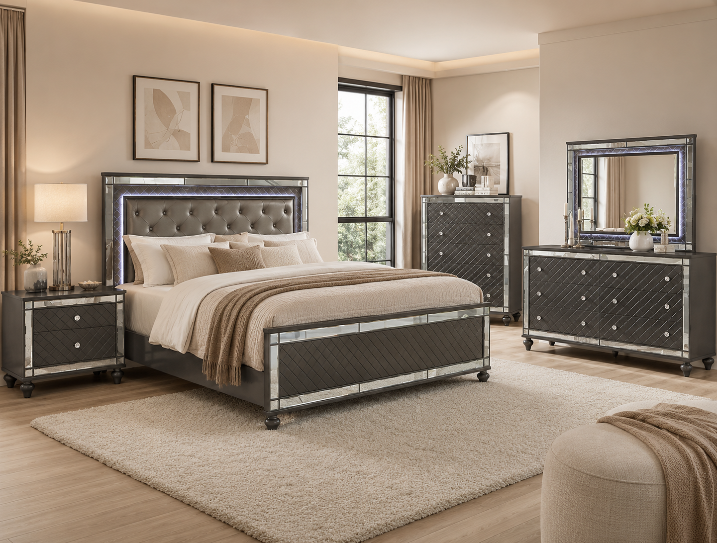 Graphite LED Bedroom Collection