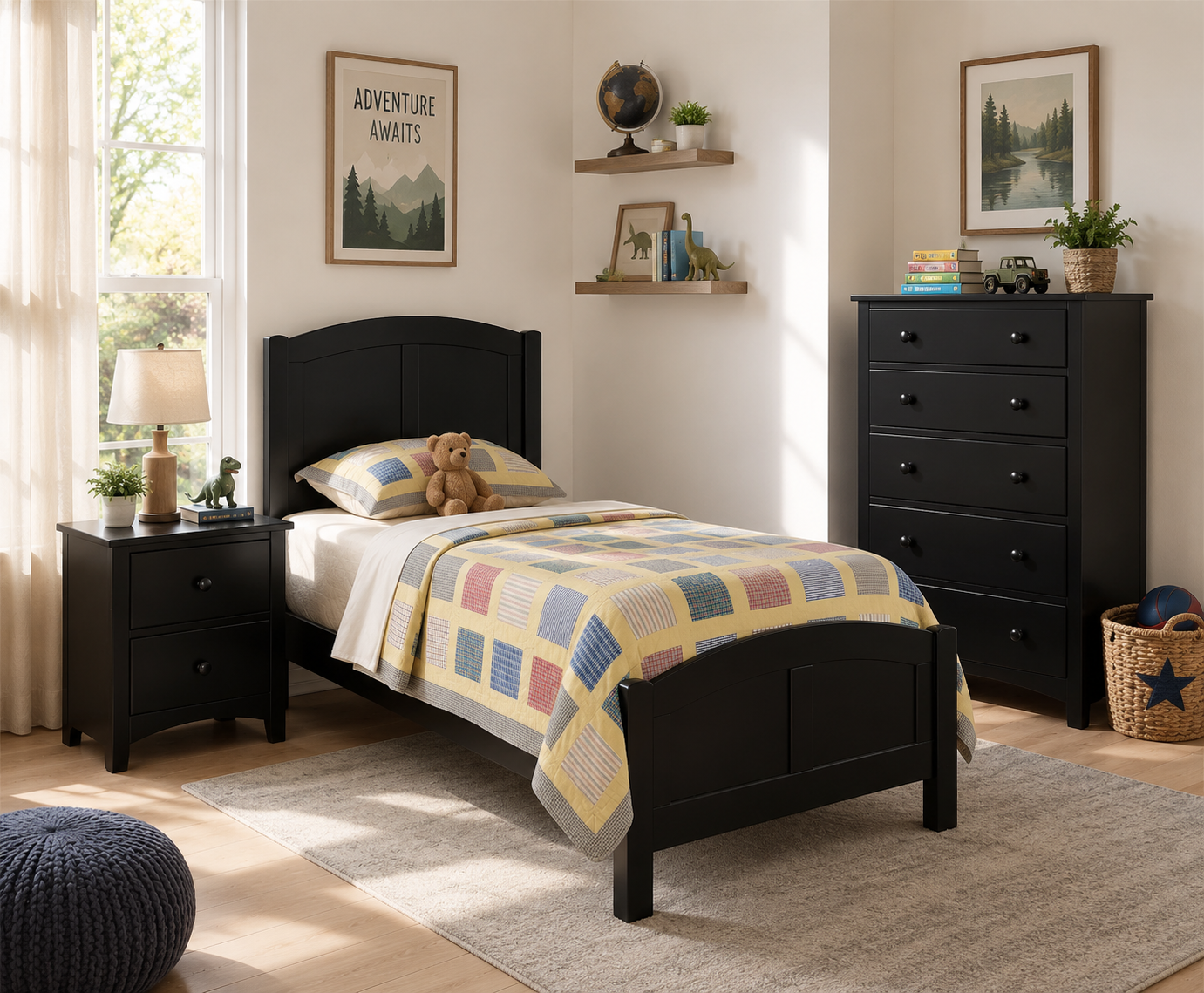 Black Twin Bedroom Set