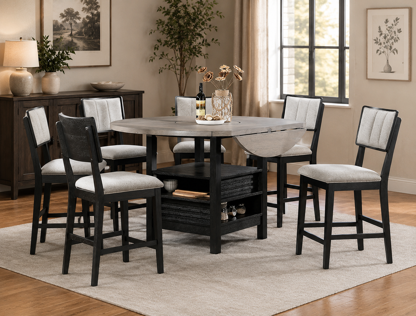 Cline Counter-Height Dining Set with Storage