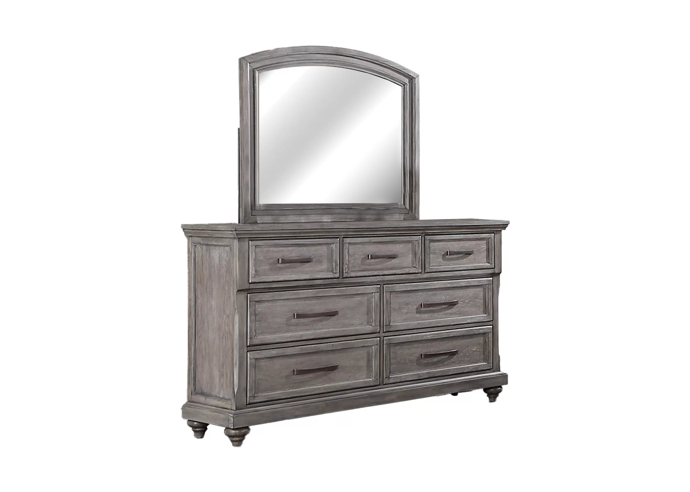 Gray Vintage Storage Bedroom Set