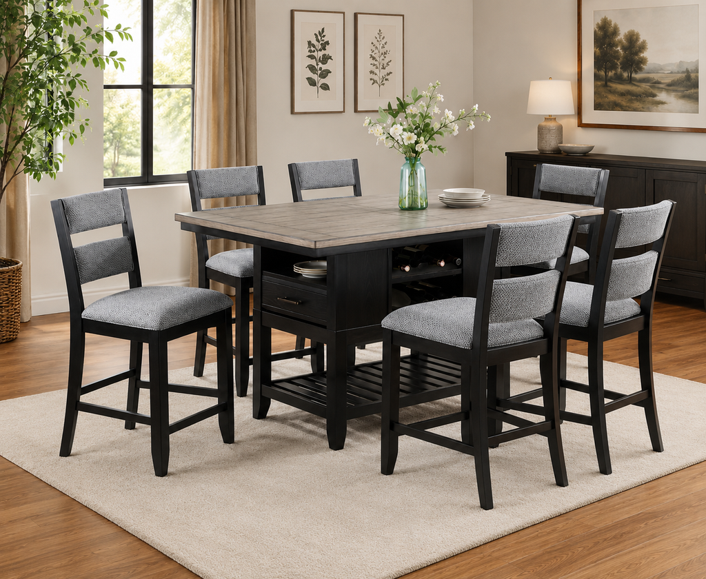 Frey Counter-Height Dining Set with Storage & Bench