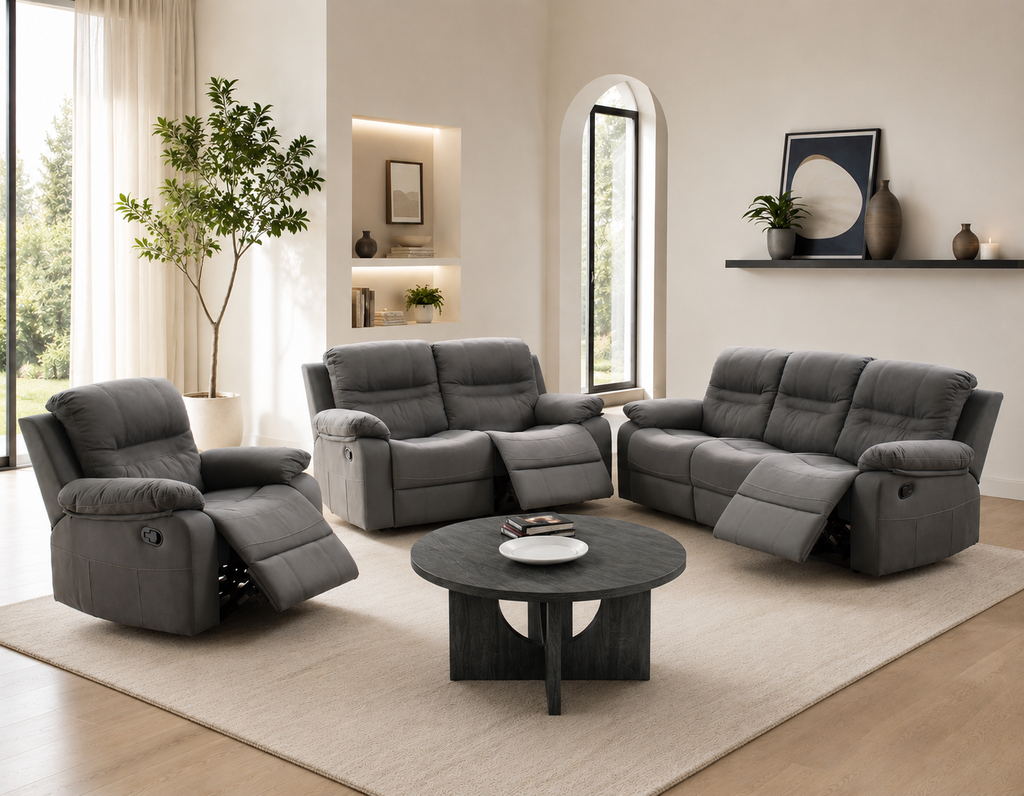Slate Blue Reclining Sofa & Loveseat